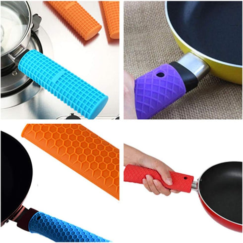 Silicone Hot Handle Holder, Heat Resistant Potholder Rubber Pot Handle Cover for Cast Iron Skillets, Sleeve Grip, Frying Pans 6X2 Inches (2 Pack, ...
