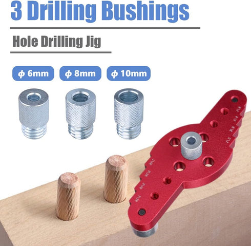 Mesee Vertical Pocket Hole Drilling Jig, 2-In-1 Woodworking Dowelling Jig Locator with Scriber Wood Dowel Drill Guide Puncher Positioner Tools for...