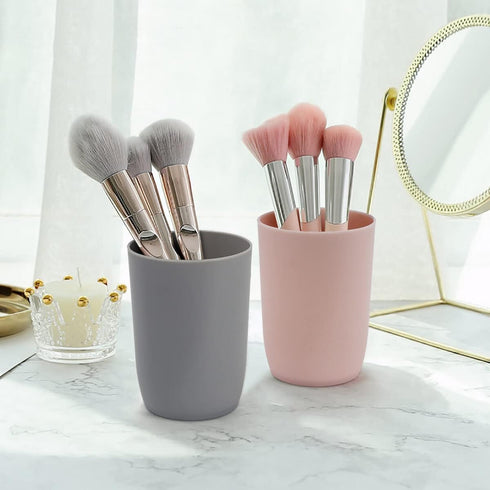 Topsky 4-Pack Bathroom Tumbler - Plastic Toothbrush Cup - Reusable Drinkware - Mouthwash Cup...