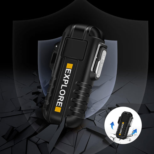 LcFun Arc Lighter Waterproof Electric Lighter USB Type C Rechargeable Lighter Dual Arc Plasma Lighter Flameless Windproof Lighter with Flashlight ...