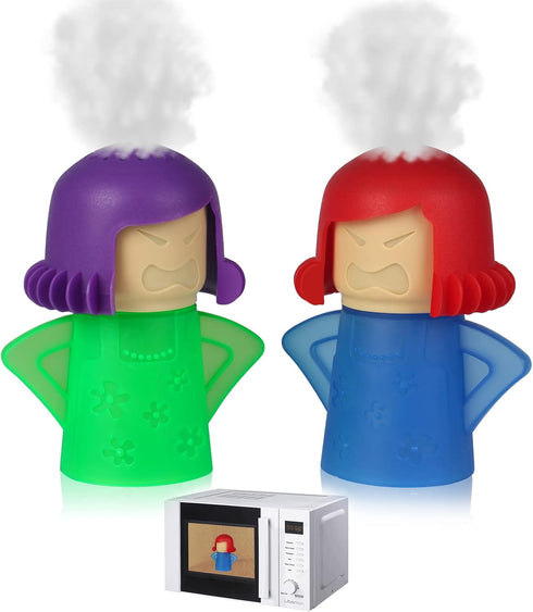 Spardar Angry Mama Microwave Oven Steam Cleaner, 2 Pack Microwave Cleaner for Kitchens, The Fun and Easy Way to Cleaning work with Amazing Results...