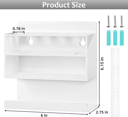 Dry Erase Marker Holder, Wall Mounted Marker Holder with 10 Slots, Acrylic Marker Holder for Classroom Organization, Sticky Pen Marker Holder for ...
