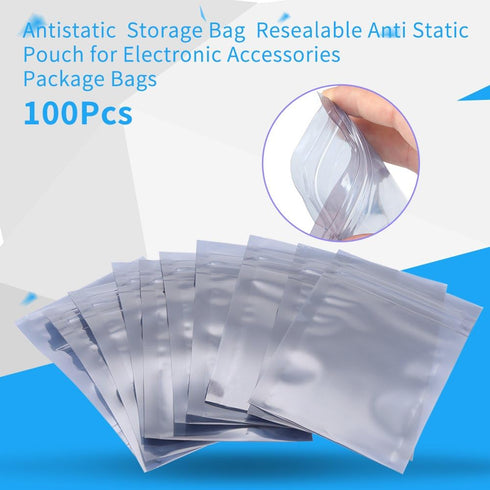 Antistatic Pouch, 100Pcs/set 6x9cm Antistatic Resealable Ziplock Pouch Storage Bag for Electronic Accessories for Batteries Electronic Components...
