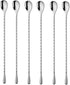 6 Pcs 12 Inch Bar Mixing Spoon Cocktail Spoon Stainless Steel Bar Long Spoon With Spiral Pattern...
