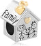 CharmSStory Silver Plated Family Heart Love House Beads for Charm Bracelets...