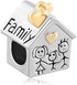 CharmSStory Silver Plated Family Heart Love House Beads for Charm Bracelets...