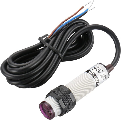 Baomain Photoelectric Sensor E3F-R2NK Retroreflective Optical Sensor Switch DC 10-30V NPN NO Sensing Distance 2m with Reflector Panel...