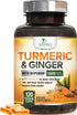 Turmeric Curcumin with BioPerine Black Pepper & Ginger 95% Standardized Curcuminoids 2600mg for Max Absorption Joint & Antioxidant Support, Nature...