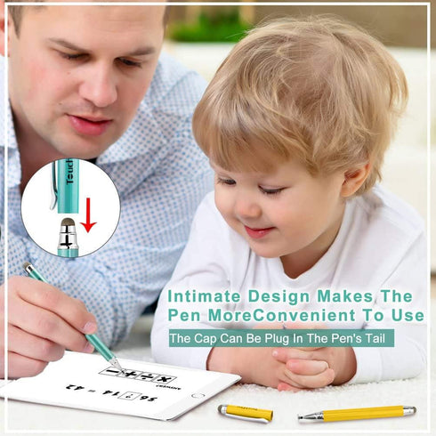 Precision Disc Stylus Pen for Drawing +Fiber Tip Stylus pens for iPad,iPhone and All Capacitive Touch Screens,Tablet Stylus with Replaceable Tip-2...