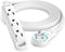 Maximm 360 Degree Rotating Flat Extension Cord 6 Ft Multi 3 Outlet Power Cord with Loop, Grounded 16 AWG UL Certified, White...