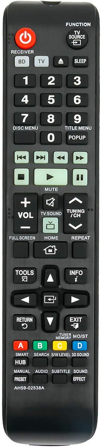 AH59-02538A Remote Control fit for Samsung Blu-ray Home Entertainment System HT-F5530K HT-F5550 HT-F5550HK HT-F5550K HT-F5550W HT-F6500 HT-F6500W ...