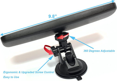 Rear View Mirror, KITBEST Universal Rearview Mirror, Car Interior Rear View Mirror with Adjustable Suction Cup, Car Inside Mirror for SUV, Vans, T...