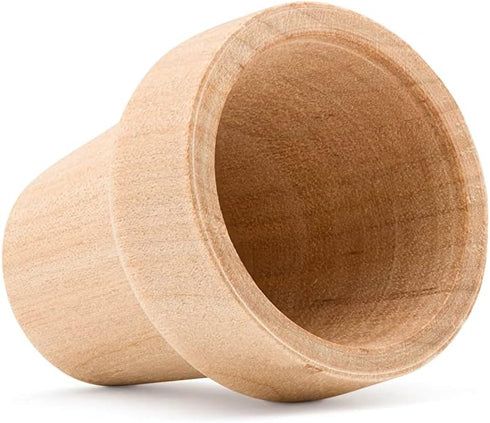 Woodpeckers Mini Wood Flower Pot 5/8-inch x 9/16-inch, Pack of 24 Unfinished Flower Pot Mini, Small Flower Pot for Crafts...