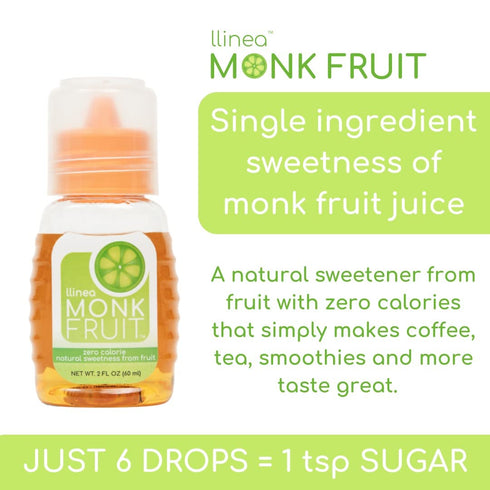 LLINEA MONK FRUIT - 2-Pack (400 total servings) - Sweetens Coffee, Tea, Smoothies, & More - ZERO Calories - ZERO Carbs - Gluten-Free - Non-GMO - N...