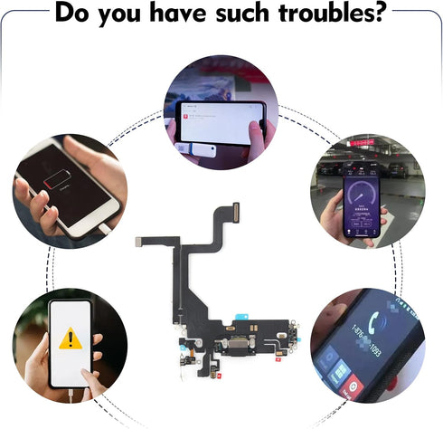 Dock Connector Replacement for iPhone 13 Pro USB Charging Port Flex Cable Microphone Replacement for iPhone 13 Pro with Tools...