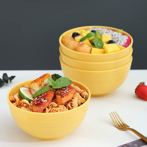 Kyraton Cereal Bowls 4 Pieces, Unbreakable And Reusable Light Weight Bowl For Rice Noodle Soup Snack Salad Fruit Dishwasher Safe, Microwave Safe B...