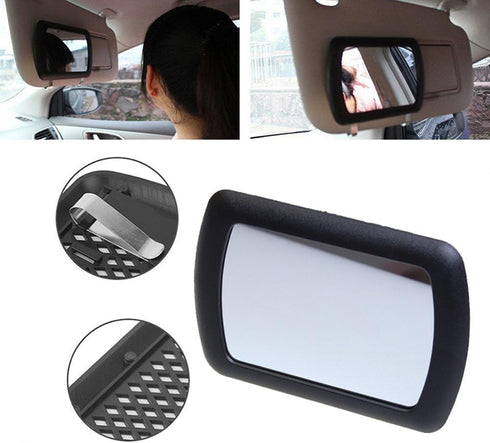 Sun Visor Mirror Clip on, Silence Shopping Car Makeup Vanity Mirror Car Cosmetic Mirror Sun-shading Mirror Black Auto Supplies 11cm/4.3''x7cm/2.7'...