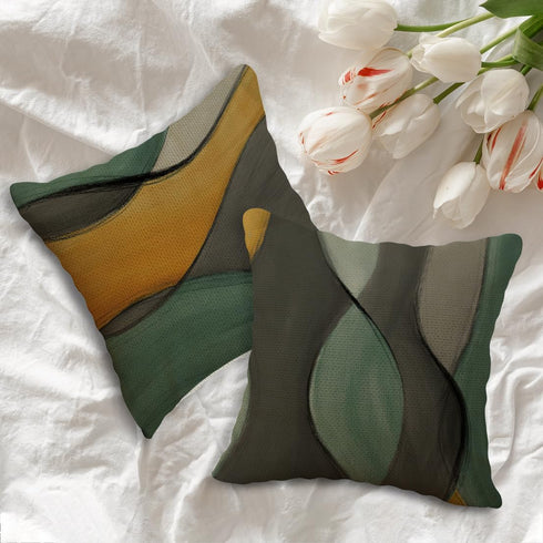 SiuSue Mid Century Modern Throw Pillows Case, Abstract Pillow Covers 18x18 Set of 4, Green Pillows Decorative Throw Pillows, Decorative Pillows Co...
