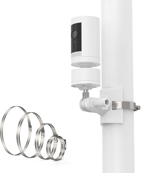 Pole Mount Bracket Compatible with Pan Tilt Camera - Stable Multifunctional Winding Installation (1pack?White)...