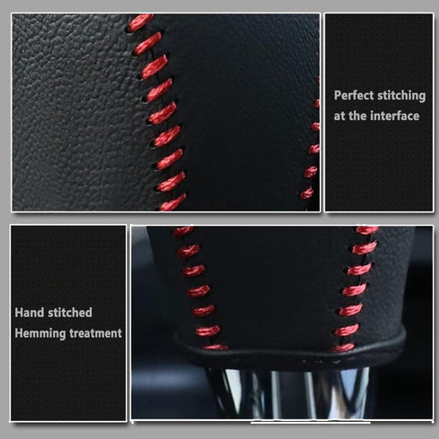 Gear Shift Knob Cover Automatic Transmission Boots Shift Lever Leather Sheath for Nissan Pathfinder 2013-2020?Beige Stitches?...