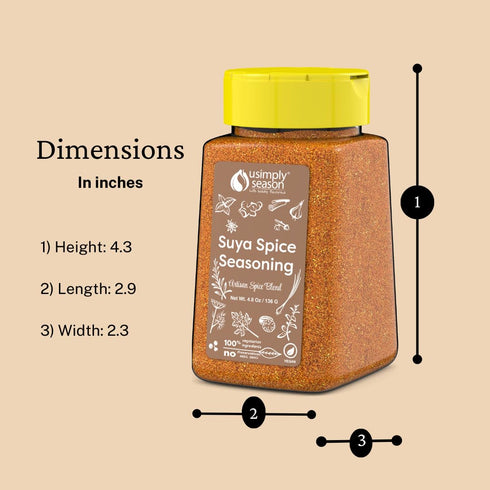 USimplySeason Suya Spice (4.8 oz) - African-Inspired Seasoning Blend - Vegan, Non-GMO, All-Natural - Ideal for Grilling, BBQ, Soups, Stews, Made i...