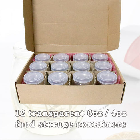 Baby Food Storage Containers,12 Baby Food Containers with Lids,4 oz Glass Baby Food Jars,Small Snack Containers for Toddlers,Thickened Baby Food S...