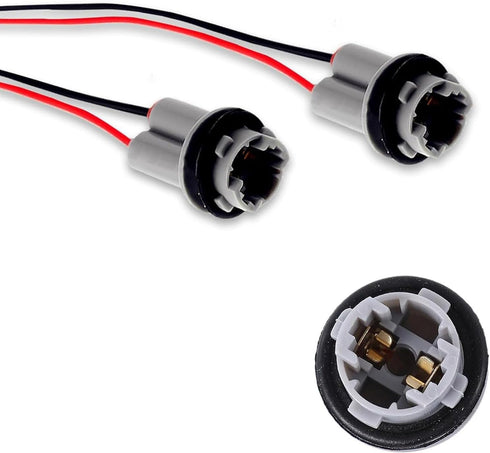 Pack of 2 Car Light Bulb Wire Wiring Harness Socket Connector, T10 T13 T15 Harness Pigtail Socket, for Turn Signal Lights Brake Lights Replacement...