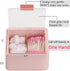 Tecbeauty Qtips Storage Organizer - 2-Grid Dispenser with Hinged Lids for Swabs, Balls, Pads, Pink...