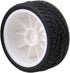 Mxfans 12mm Hex White Plastic 10-Spoke Wheel Rims & Black Fish Pattern Rubber Tires for RC 1:10 On Road Racing Car Pack of 4...