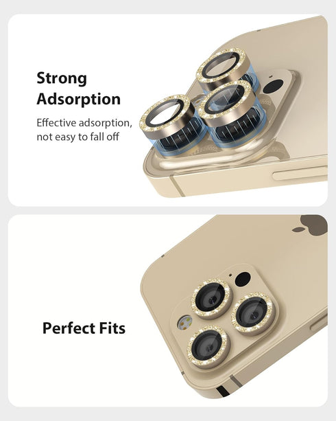 for iPhone 14 Pro and iPhone 14 Pro Max Camera Lens Protector Bling Glitter Glass Camera Screen Cover Easy Installation for iPhone 14 Pro Max and ...