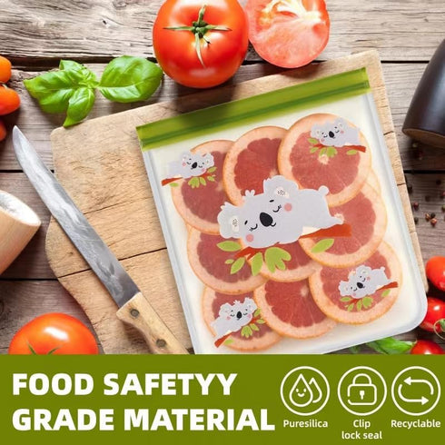 Dishwasher Safe Reusable Freezer bags Storage Vegetable Bags -BPA Free Leakproof Food Storage Bags Reusable Silicone for Marinate Meats (12 packs)...