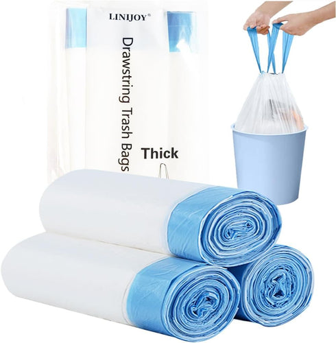 4 Gallon Trash Bag, Drawstring small trash Bags 60 Count,Small Garbage Bags for Office Bedroom Bathroom, Unscented White Tall Kitchen Trash Bags...