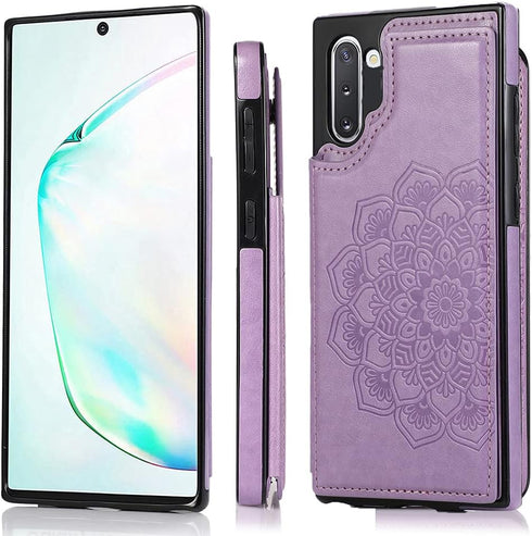 NKECXKJ Design for Samsung Galaxy Note 10 Case with Tempered Glass Screen Protector Credit Card Holder Slot, PU Leather Wallet Phone Cases Kicksta...