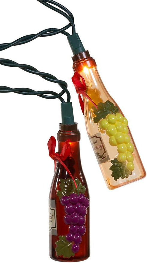 Kurt Adler UL 10-Light Wine Bottle with Decal Light Set...
