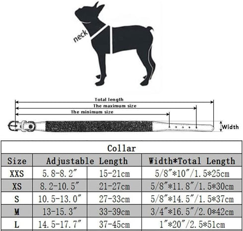 Cute Dog Collar with Bling Rhinestone, Fancy Crystal Diamond Glitter Pretty Jewel Soft Cat Collars for Small Medium Large Breed Dogs Girl Female P...