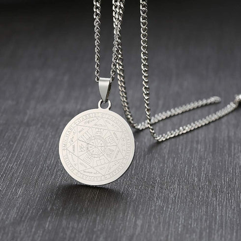 VNOX Seals of The Seven Archangels Pendant/Metatron’s Cub/Saint Michael Statement Necklace Talisman Pendant Amulet Jewelry...
