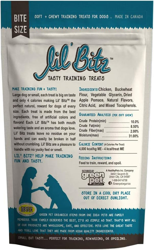 Lil' Bitz Flame Roasted Chicken Training Treats for All Dog Breeds - Low Calories, Grain Free, Natural Ingredients, NASC Compliance - Perfect Rewa...