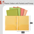 Mr. Pen- Plastic Folders with Pockets and Prong, 5 Pack, Assorted Colors, Pocket Folders, Folders with Prongs, File Folders with Fasteners, 2 Pock...