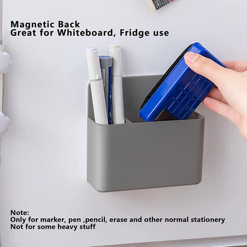 2 Pcs Magnetic Marker Holder Dry Erase Marker Holder Wall Mount Self Adhesive Pen Holder Magnetic Marker Cup Holders for Whiteboard, Fridge, Home ...