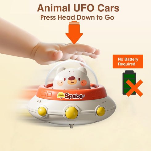 Animal Car Toy for Toddlers 1-3, Baby Toy Car for 1 2 3 Year Old Girl & Boy Space Theme Infant Car Toy for Christmas First Birthday Gift Preschool...