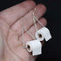 Funny Roll Toilet Paper Silver Earrings Drop Dangle Ear Hook for Women Jewelry Creative Statement...