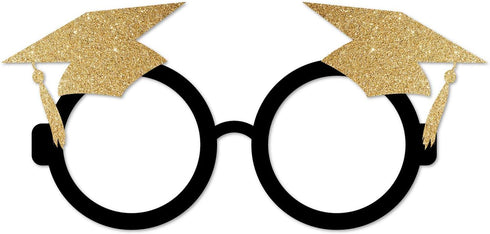 SWYOUN 12PCS Class Of 2025 Graduation Grad Party Eyeglasses Photo Props Supplies(Black,Gold)...