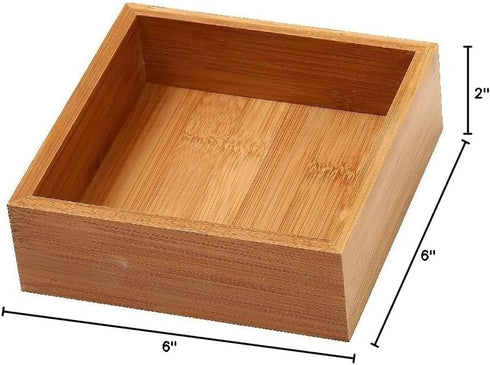 YBM Home Kitchen Drawer Organizer Storage Box Made of Bamboo, 6x6x2 Inch 324...