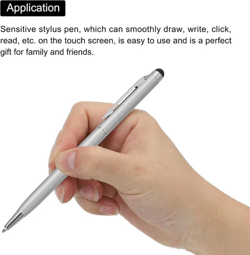 MECCANIXITY 12pcs Stylus Pens for Touch Screens Ballpoint Pen with Stylus Tip 2 in 1 Universal Capacitive Stylus Black Ink Pen for Capacitive Touc...