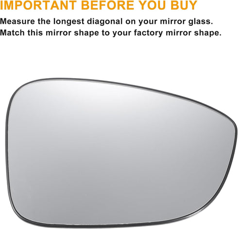 X AUTOHAUX Car Rearview Right Passenger Side Mirror Glass Replacement W/Backing Plate Non-heated White Glass for Honda Accord 2018-2022...
