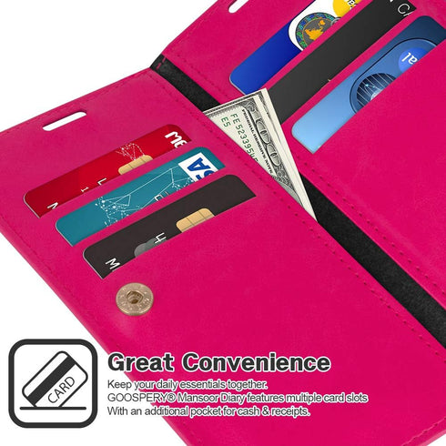 GOOSPERY Mansoor Wallet for Samsung Galaxy S10 Plus Case (2019) Double Sided Card Holder Flip Cover - Hot Pink...