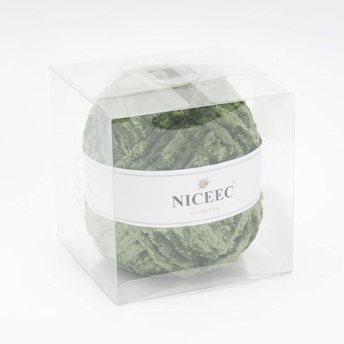 NICEEC 300g Soft Chenille Yarn Blanket Yarn Velvet Yarn for Knitting Fancy Yarn for Crochet Weaving DIY Craft Total Length 150m (164yds)_Army Gree...