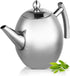 Stainless Steel Teapot Quart Tea Kettle Coffee Tea Pot Water Kettle with Removable Infuser Filter Large Capacity 33 oz (1L)...