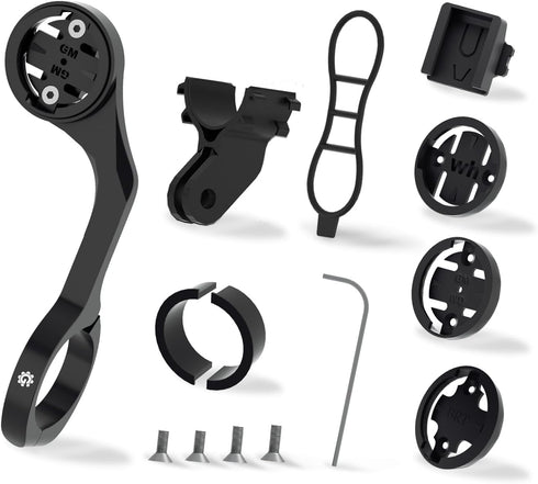 Out Front Bike Combo Mount for Garmin Edge Wahoo Elemnt Computer, Extended Cycling Computer Mount Compatible with Bryton Cateye GoPro and Flashlig...