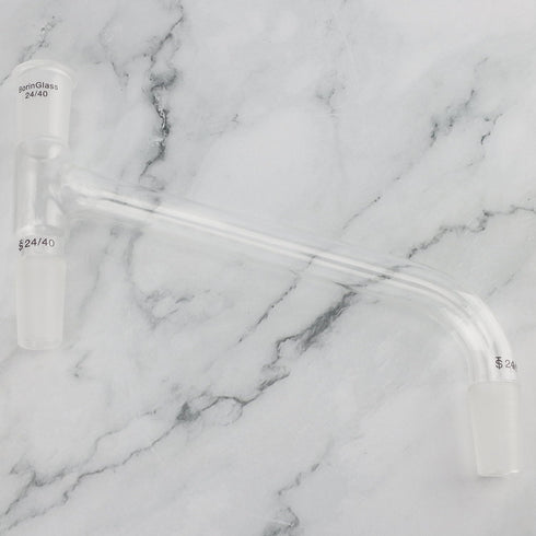 Glass Distilling Adapter, Borosilicate Glass 75 Degree Bent Chemistry Distillation Adapter with 24/40 Standard Joint...